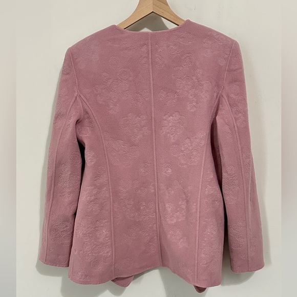 Linda Allard x Ellen Tracey Wool Lazer Embroidered Flower Pattern Jacket Size 14 - Picture 5 of 6
